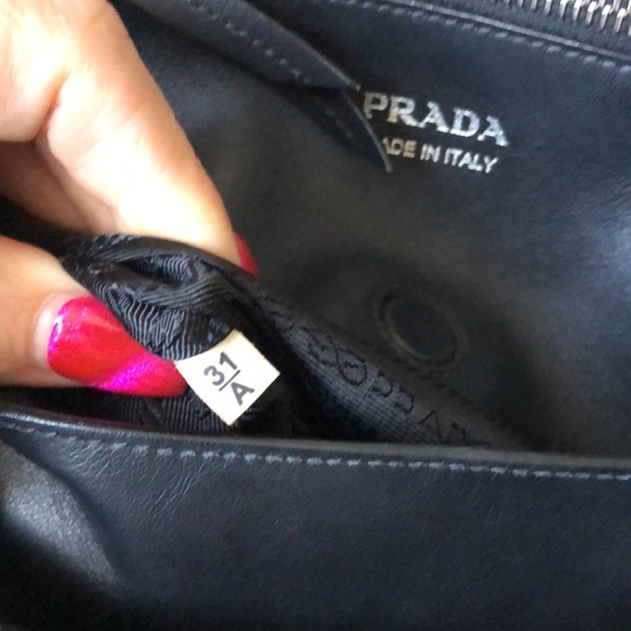PRADA Leather Black/ White GRACE LUX 1BA175 Tote - Picture 11 of 14